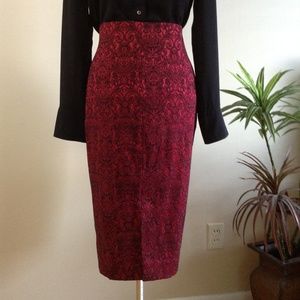 Worthington High Waist Brocade Textured Skirt